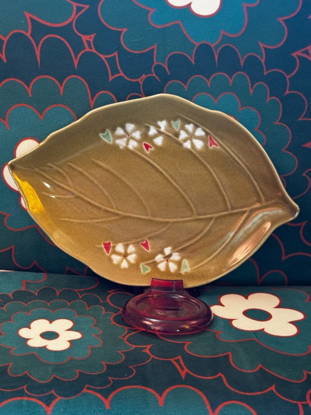 Style Eyes by Baum Bros, Asian Collection Figural Leaf Shape Plate, Circa 2010